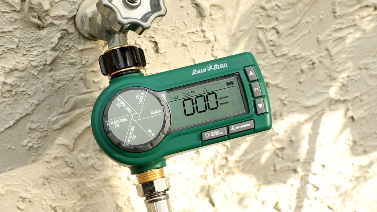 Rainbird Tap Timer With Brass Fittings & Adaptor- Battery Operated