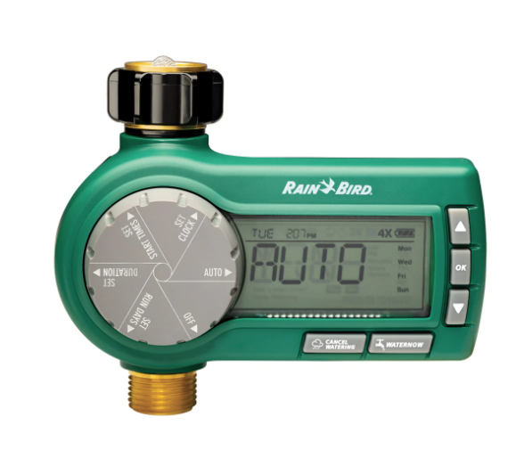 Rainbird Tap Timer With Brass Fittings & Adaptor- Battery Operated