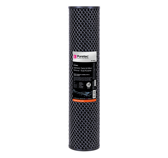 Dual Purpose Carbon Large Dia 4.5" Cartridge, 20", 10Um