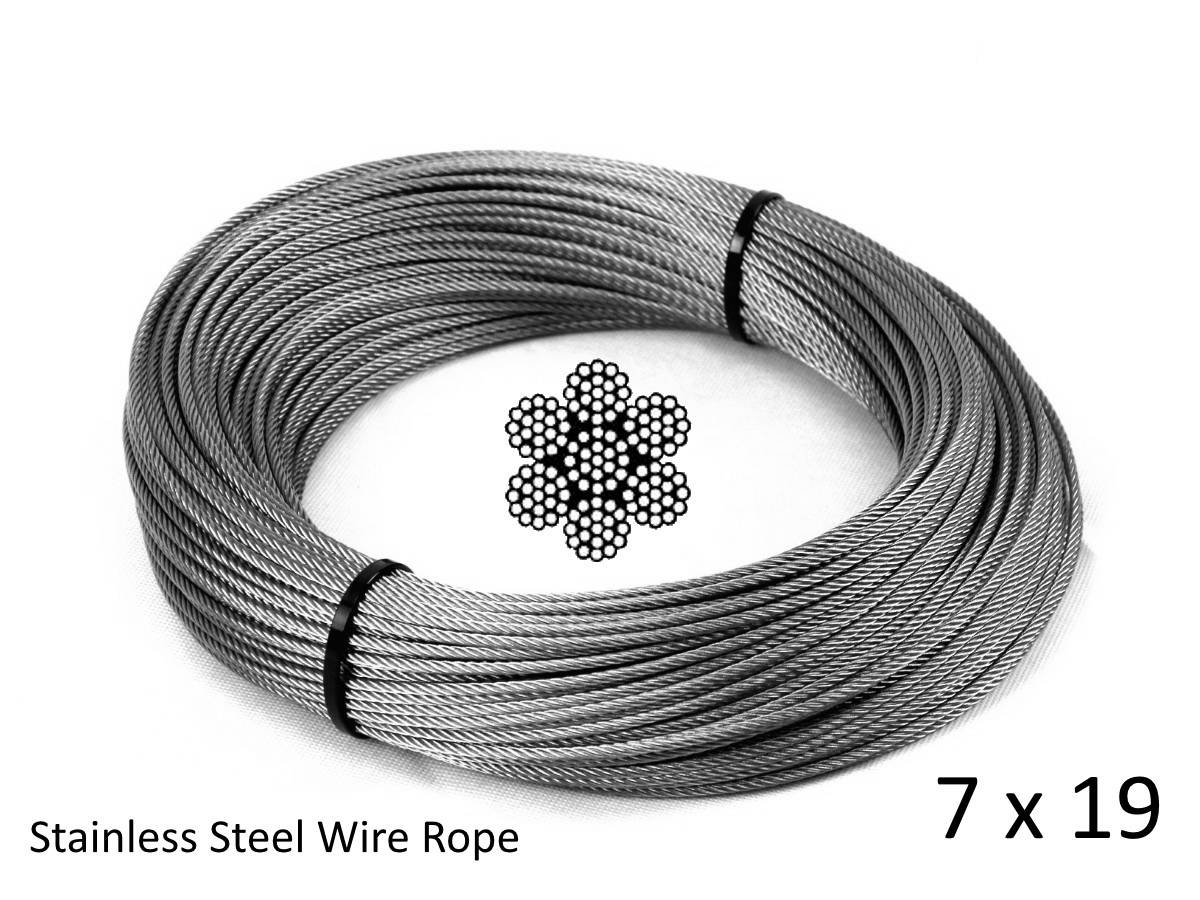 6.0Mm 7Ͽ�Ͽ�19 G316 Stainless Steel Wire Rope 100M