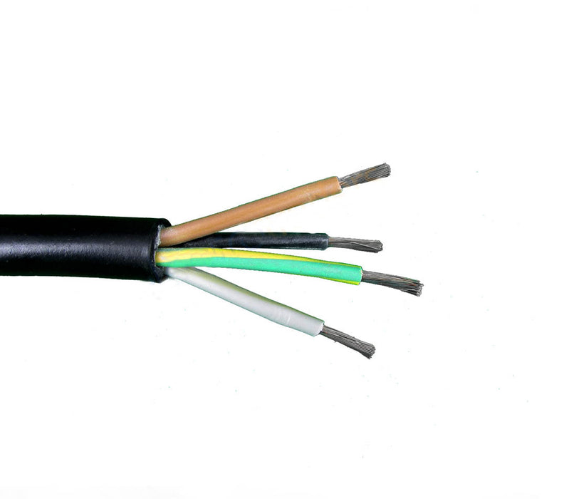 4 Core x 4mm Power Flex RVK CABLE XLPE, PVC, 0,6/1kV 1M+ SUBMERSIBLE AD8, Colour: Black