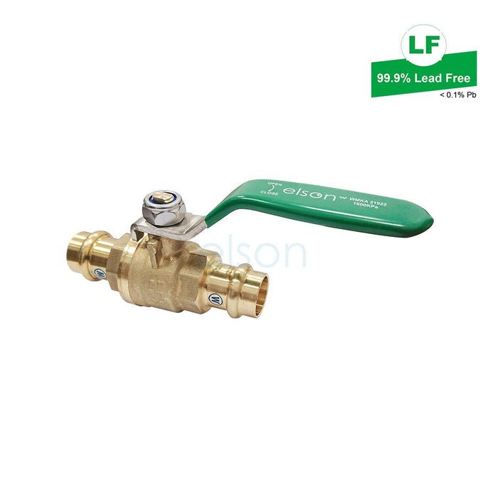 Elson Lf Press Water Ball Valve Lf Dr Brass L/H Dn20