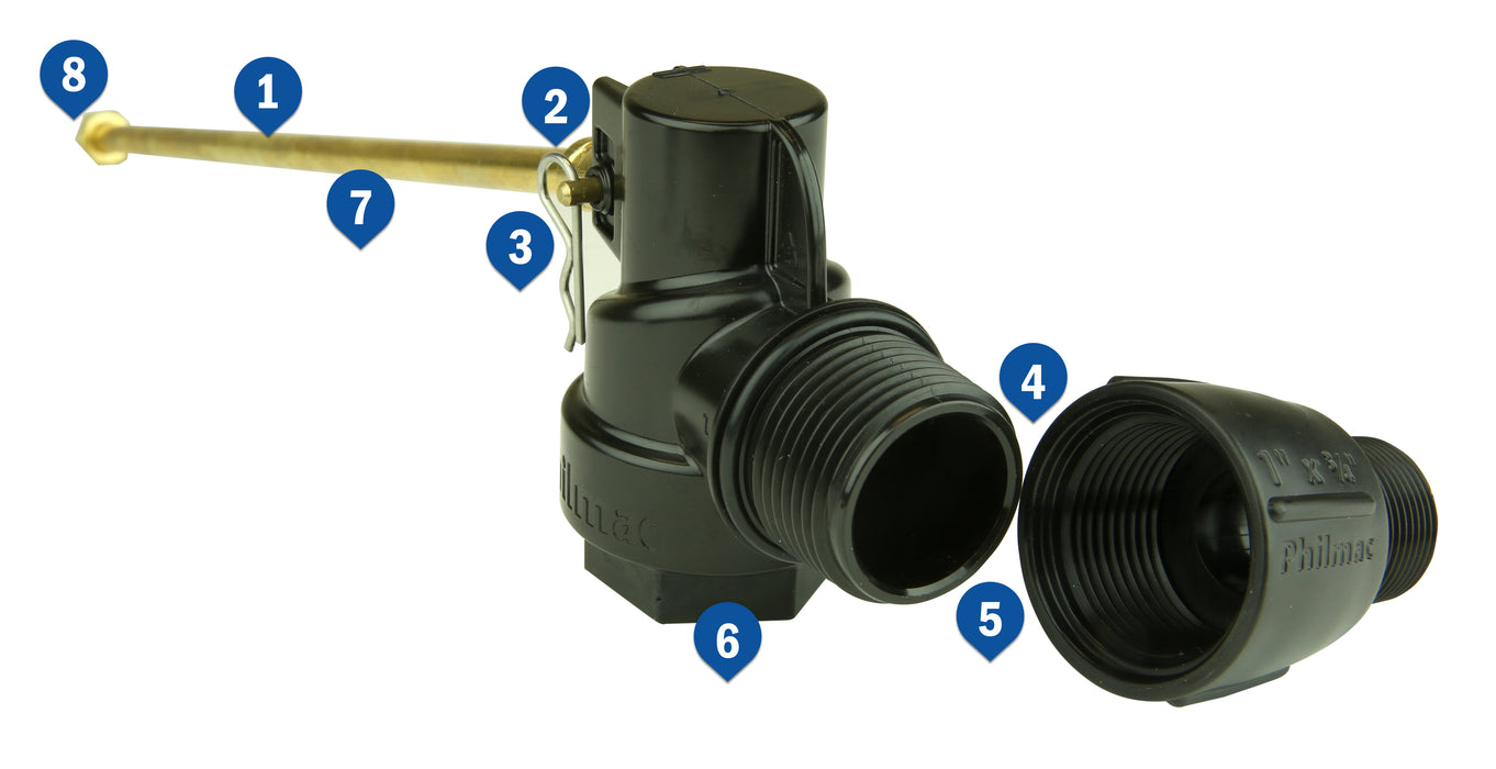 Versaphil - 25mm Long Arm (Plastic Float Valves) (Float Not Incl)