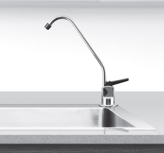 Faucet, Long Reach, Chrome With Black Lever - PT-OT205