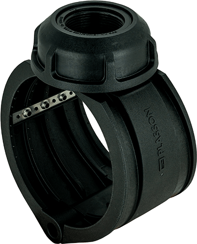 Plassaddle For 110 Pe Pipe With Female Threaded Outlet 1"