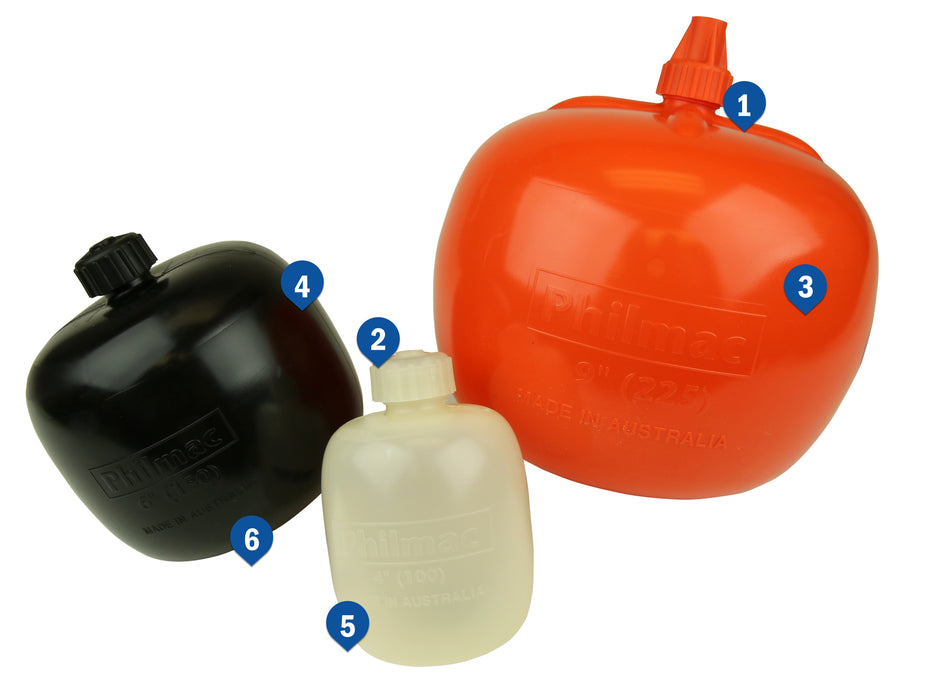 6" Plastic Float (Black)