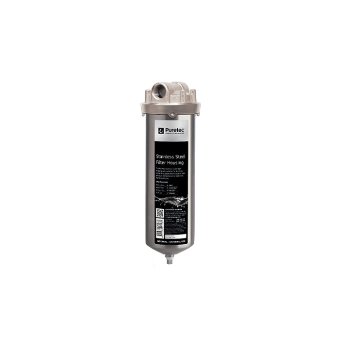 Stainless Steel Housing, 10Inch 3/4 Inch Conn, S/S Head - PT-SS120-S