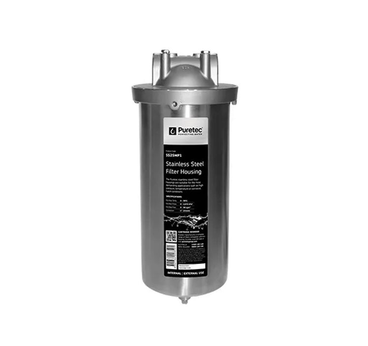 Stainless Steel Housing Maxi Plus, 10Inch 1 Inch Conn - PT-SS25MP1
