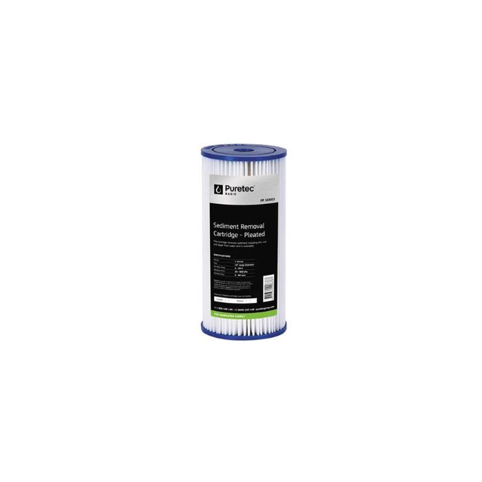Pleated Large Diameter 4.5" Cartridge, 20", 10Um