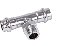 Stainless Steel Press Tee With Male Threaded Centre 42mm X 1-1/2" X 42mm V 316L Water