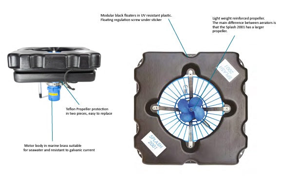 Acqua & Co Splash 2001 Floating Fountain Complete Kit Three Phase