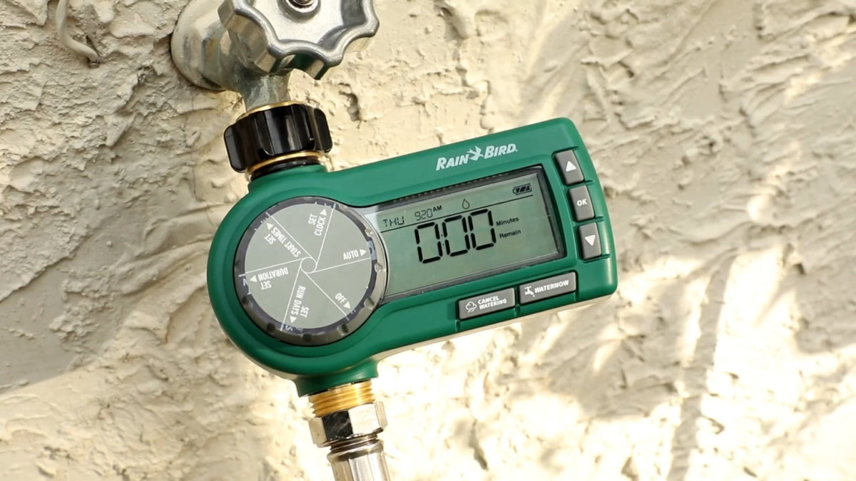Rainbird Tap Timer With Brass Fittings & Adaptor- Battery Operated