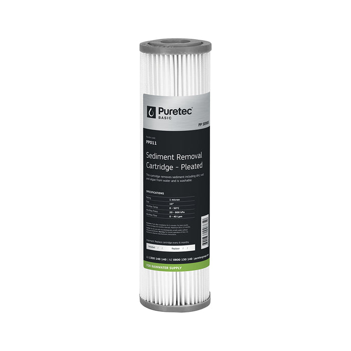 Pleated Standard Dia 2.5" Cartridge, 10", 1Um Cyst Reduction