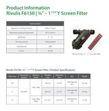 Disc Filter - F7050 25mm (1") 130 micron Y-model (8 Bar)