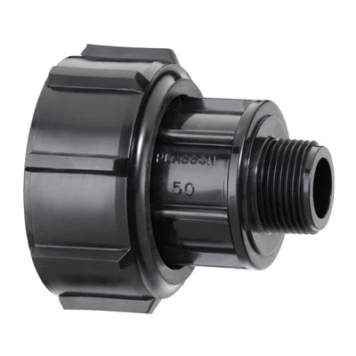 Metric Barrel Union Male Adaptor 75mm x 1-1/2" (40mm) BSP-M
