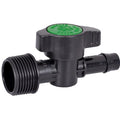 In-line valve 13mm x 3/4 BSP male Green Back