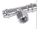 Stainless Steel Press Tee With Female Threaded Centre 35X1 1/435mm X 1 1/4" X 35mm V 316L Water