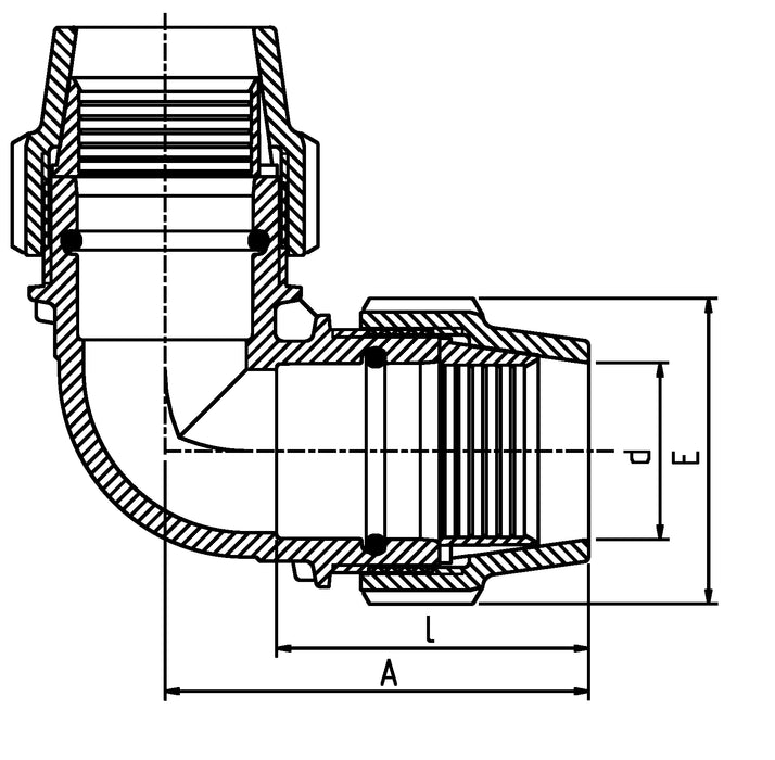 Plasson 90 Deg Elbow 25mm