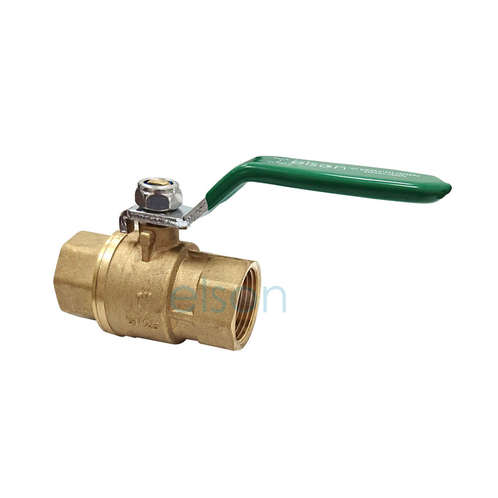 elson BALL VALVE 25mm 722 SERIES DUAL APPROVED DR BRS L/H F/F GREEN HNDL