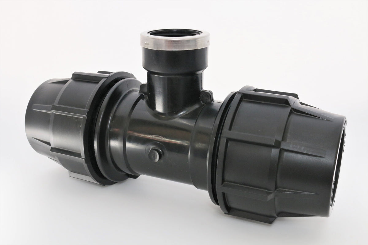 Metric Mine Tee F-Threaded Offtake 63mm x 2" x 63mm