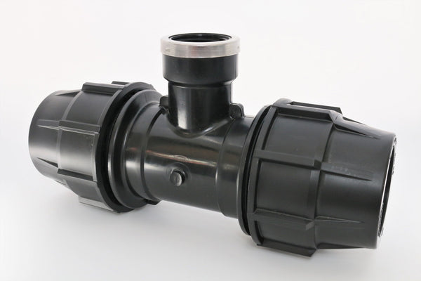 Metric Mine Tee F-Threaded Offtake 63mm x 2" x 63mm