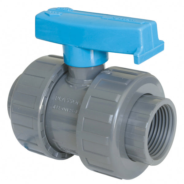 PVC Double Union Ball Valve Female Threaded 1-1/4" (40mm) BSP-F
