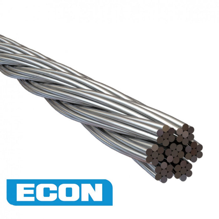 Wire Rope Econ 4.0mm 7x7 AISI 316 Per Metre