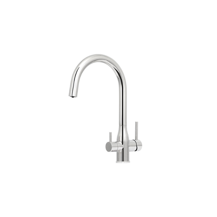 Tripla Elite 3-In-1 Gooseneck Mixer Tap - Gunmetal Stainless Steel