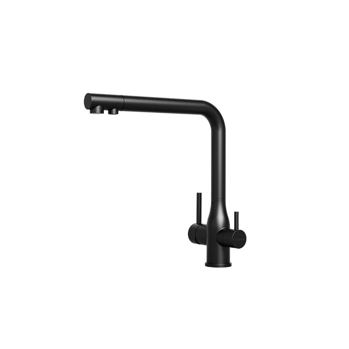 Tripla Elite 3-In-1 Straight Mixer Tap - Matt Black Stainless Steel