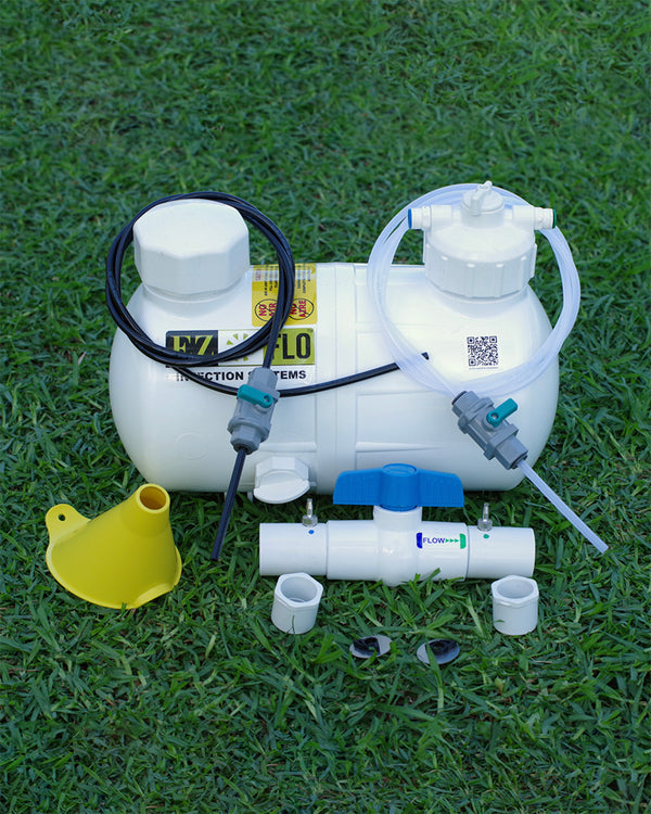 EZ-FLO - 6.7L - EZKIT Fertiliser Injection System with fill cap & drain includes CBV-50mm adaptor