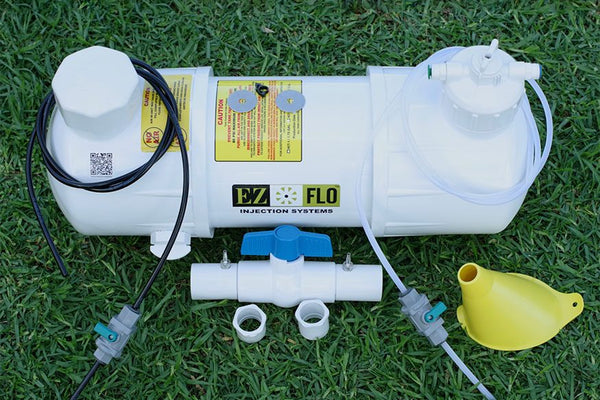 EZ-FLO - 9.6L - EZKIT Fertiliser Injection System with fill cap & drain includes CBV-50mm adaptor
