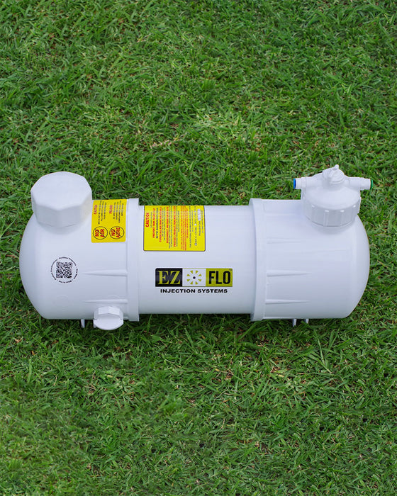 EZ-FLO - 9.6L - EZKIT Fertiliser Injection System with fill cap & drain includes CBV-25mm adaptor