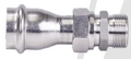 Stainless Steel Press Union With Double Male Straight 22mm X 1" V 316L Water