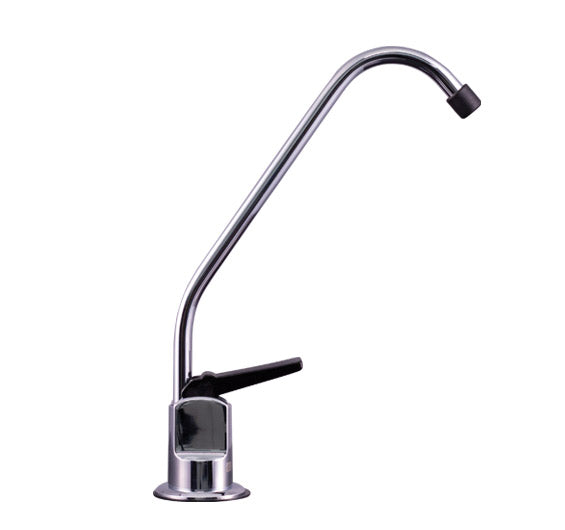 Faucet, Long Reach, Chrome With Black Lever