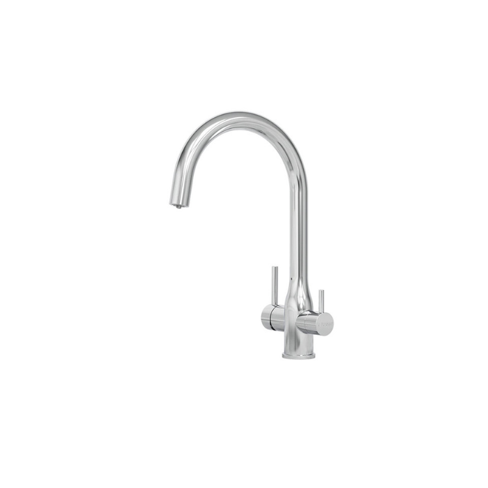 Tripla Elite 3-In-1 Gooseneck Mixer Tap - Chromed Stainless Steel