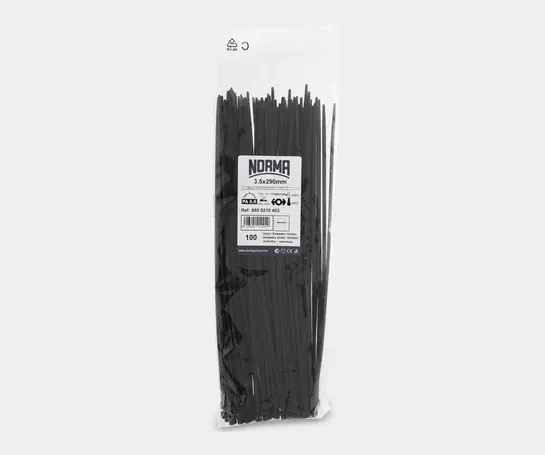 Black Cable Tie, 200Mm L, 4.8Mm Wide, 100 Pack