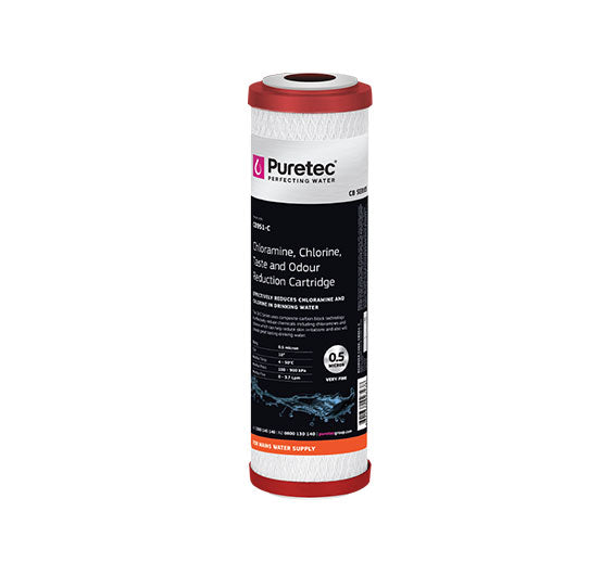 Carbon Block Cartridge, 10 Inch, 0.5Um , Chloramine Reduction - PT-CB951-C