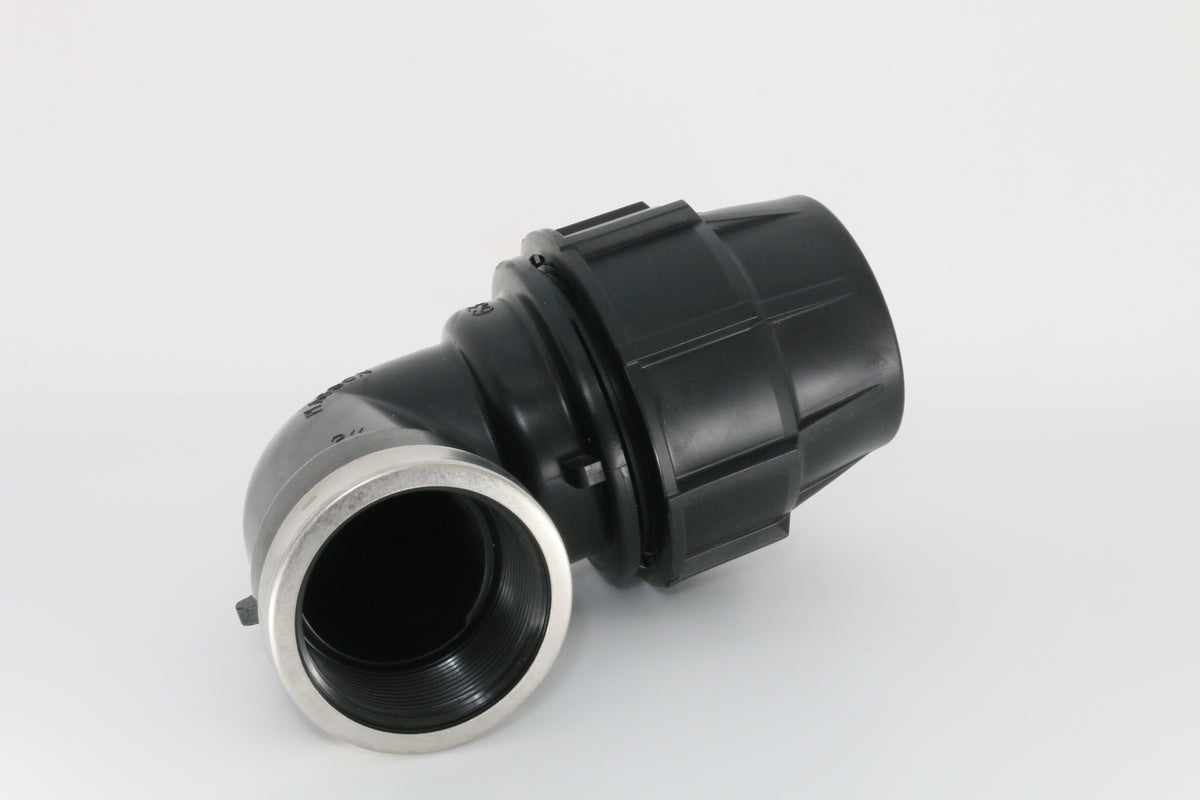 Metric Mine Female Elbow 90 Deg 63mm x 1-1/4" (32mm) BSP-F