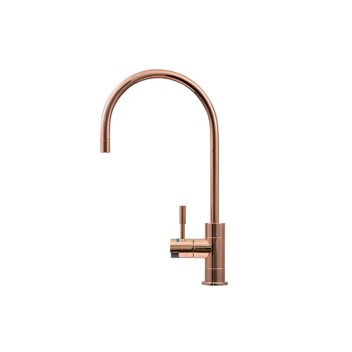 Polished Rose Gold Designer Faucet, High Loop, 1/4 Turn, Led