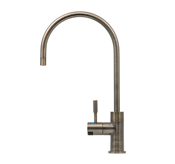 Antique Brass Designer Faucet, High Loop, 1/4 Turn, Led