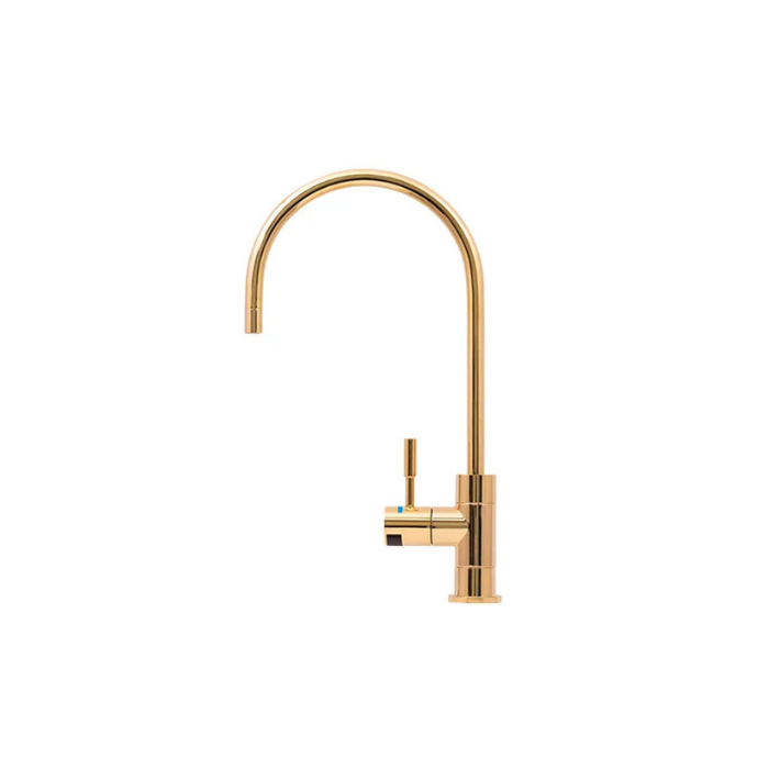 Polished Gold Designer Faucet, High Loop, 1/4 Turn, Led