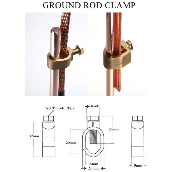 Grounding Rods With Clamps - Pack Of 10