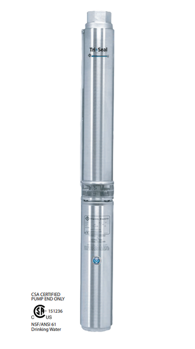 4" FPS 4400 High Capacity Submersible Pump FPS-1A-09TS - 0.37KW - 1.5 m3/h - 25 LPM - 1PH  - 2 Wire