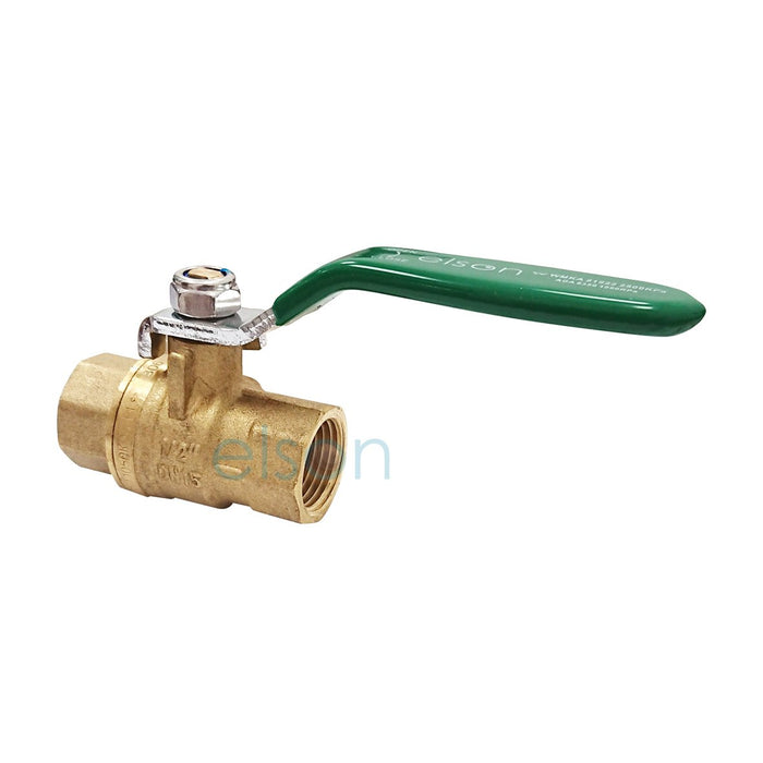 elson BALL VALVE 722 SERIES DUAL APPROVED DR BRS L/H F/F Rp1/2 GREEN HNDL