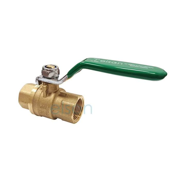 elson BALL VALVE 722 SERIES DUAL APPROVED DR BRS L/H F/F Rp3/4 GREEN HNDL