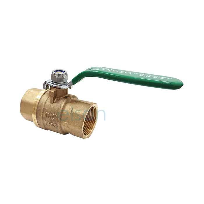 elson BALL VALVE 722 SERIES DUAL APPROVED DR BRS L/H F/F Rp1 1/4 GREEN HNDL