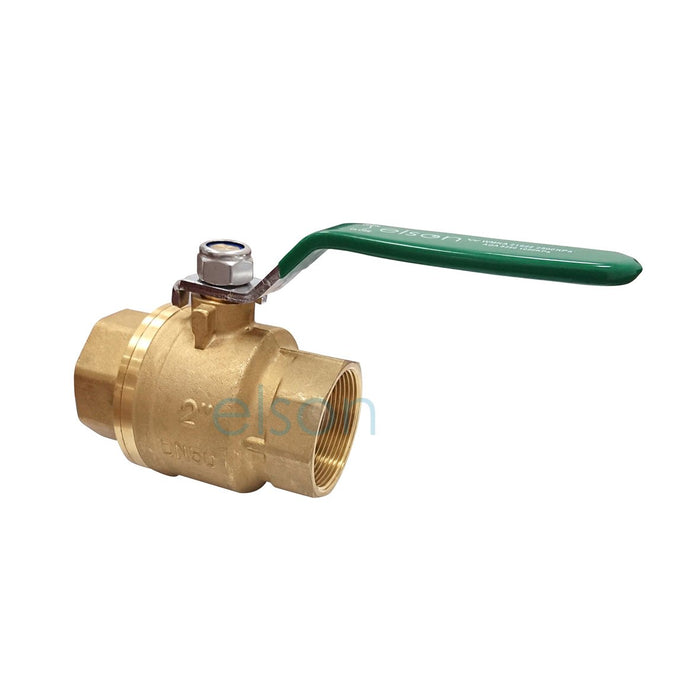 elson BALL VALVE 722 SERIES DUAL APPROVED DR BRS L/H F/F Rp2 GREEN HNDL