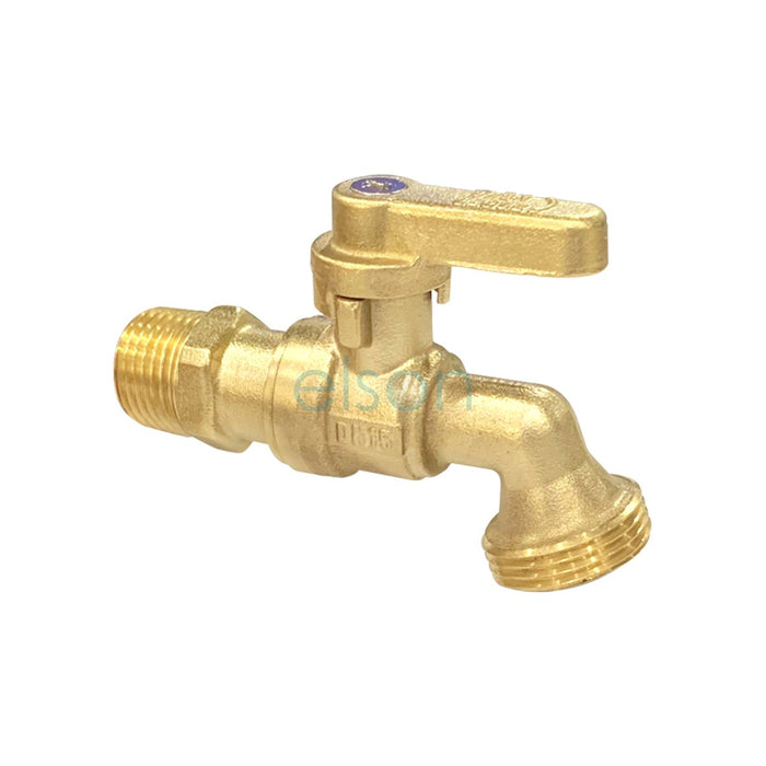 elson BALL HOSE COCK DR BRASS R1/2 INLET x G3/4B MI OUTLET 72640