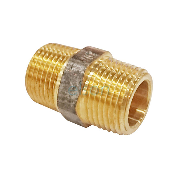NIPPLE HEXAGON 32mm BRASS