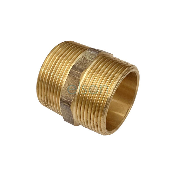 NIPPLE HEXAGON 65mm BRASS